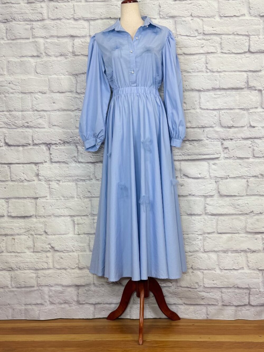 Sister Jane Light Blue Cotton Blend Long Sleeve Shirt Dress